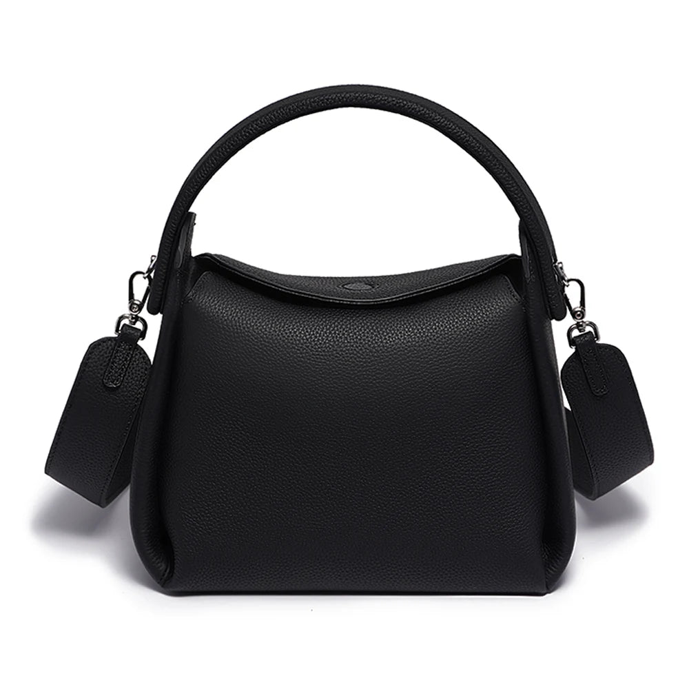 New Women's Simple Luxury Brand Solid Color Pillow Bag Designer Leather Handbag Crossbody Top-handle