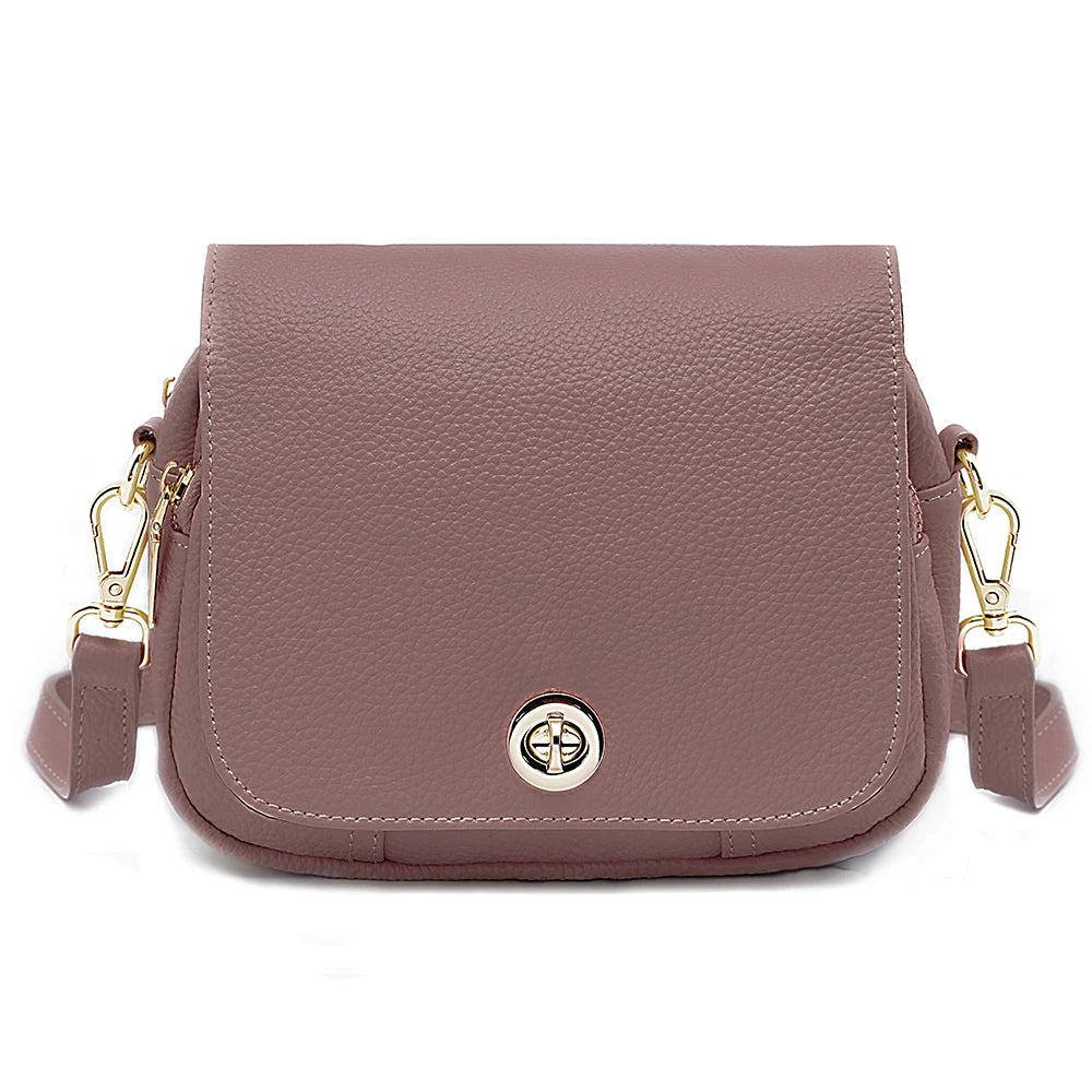 Women Soft Leather Elegant Small Handbags Roomy Crossbody Bag High Quality Vintage Hardware