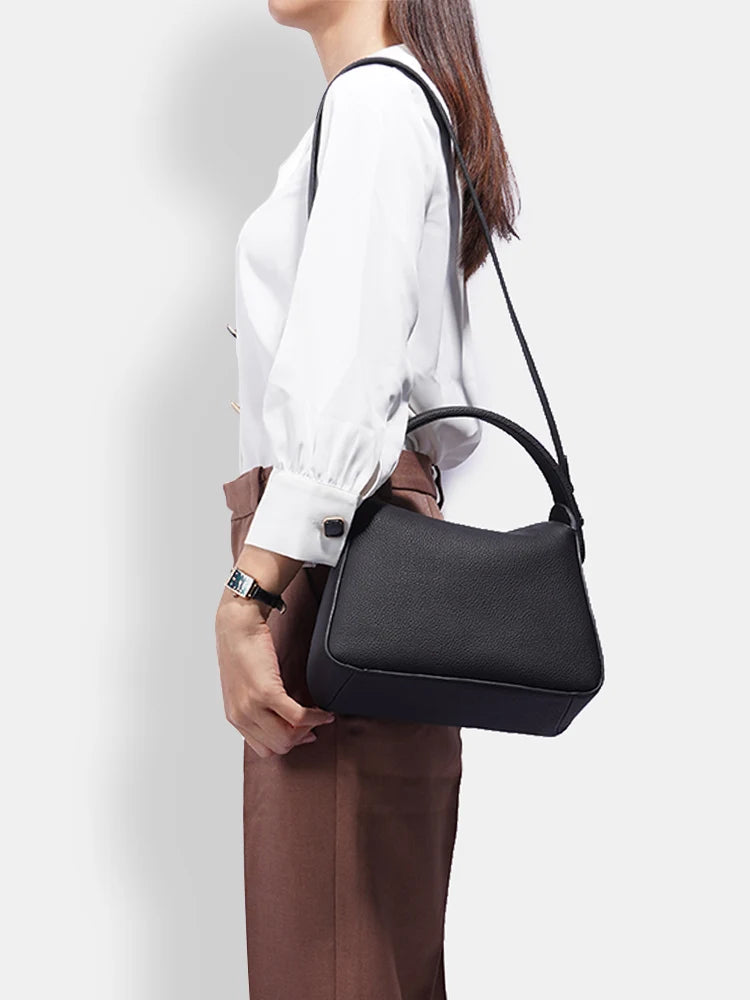 New Women's Simple Luxury Brand Solid Color Pillow Bag Designer Leather Handbag Crossbody Top-handle