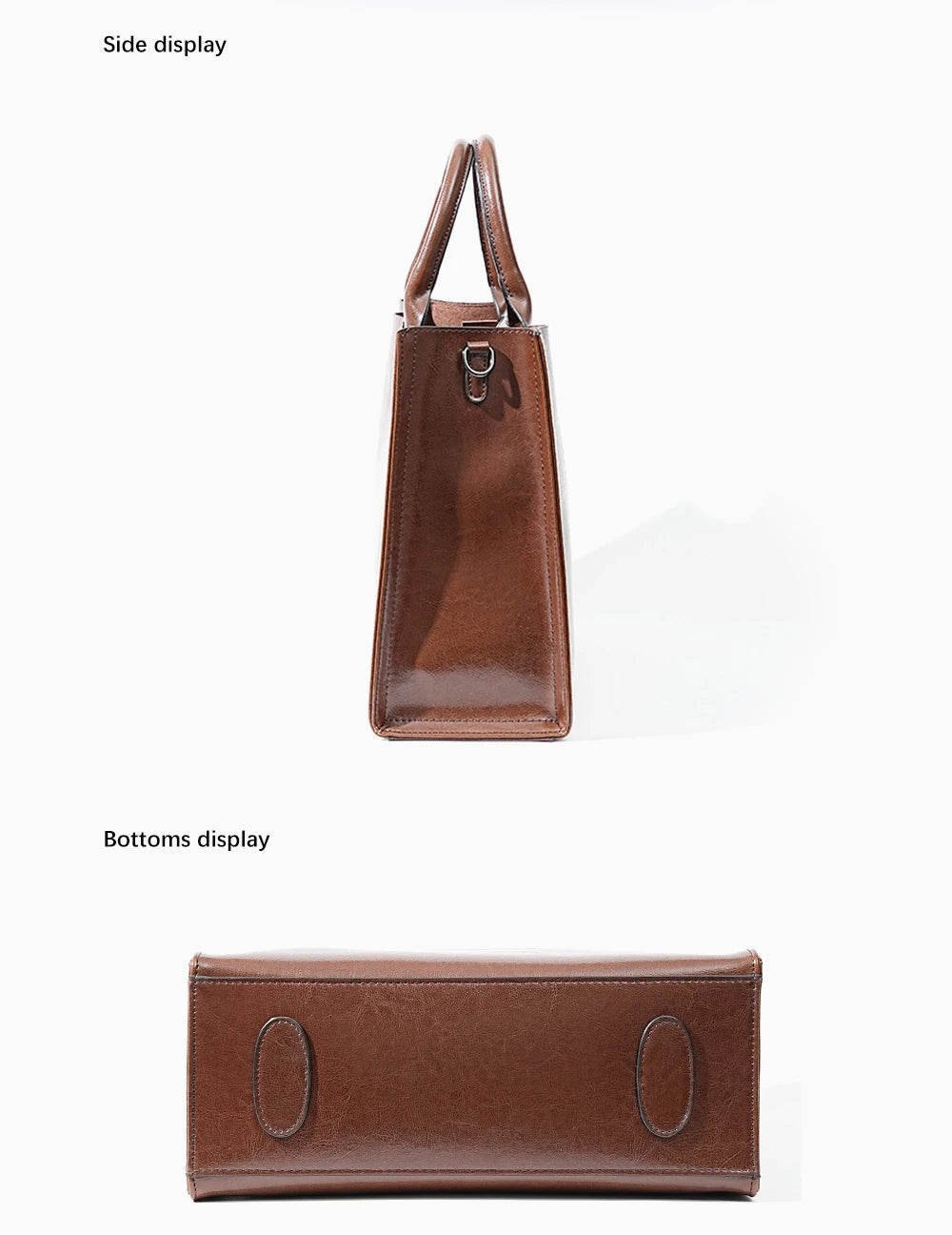 Shoulder Bag Large Capacity Leather Shopper Handbag New Oil Wax Retro Satchels Crossbody