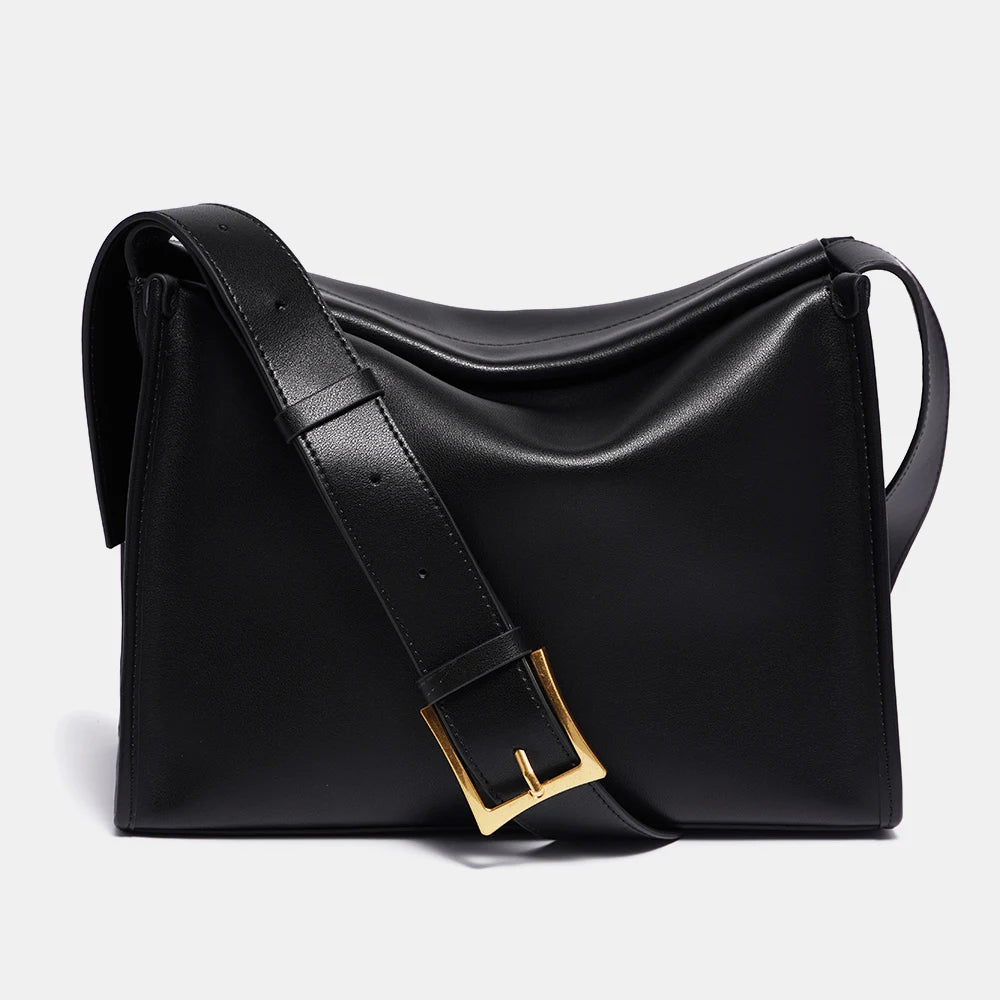 Women Crossbody Messenger Bag Genuine Leather Large Capacity Luxury Designer Vintage