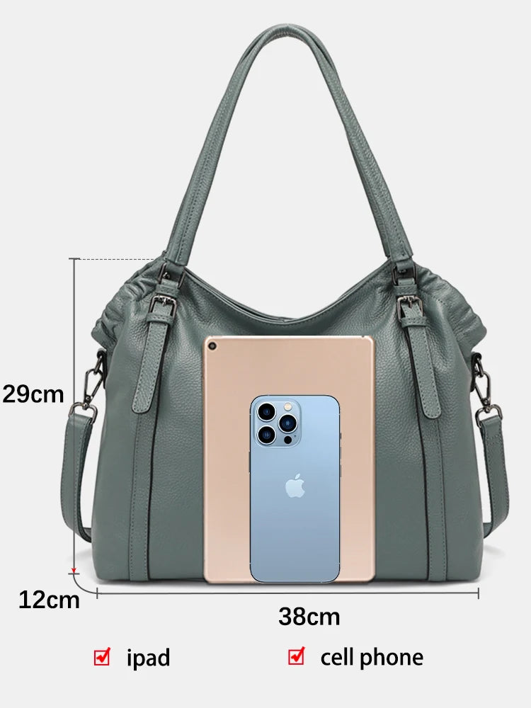 Fashion Women Shoulder Bag 100% Genuine Leather Handbag Hobo Bag Charm Ladies