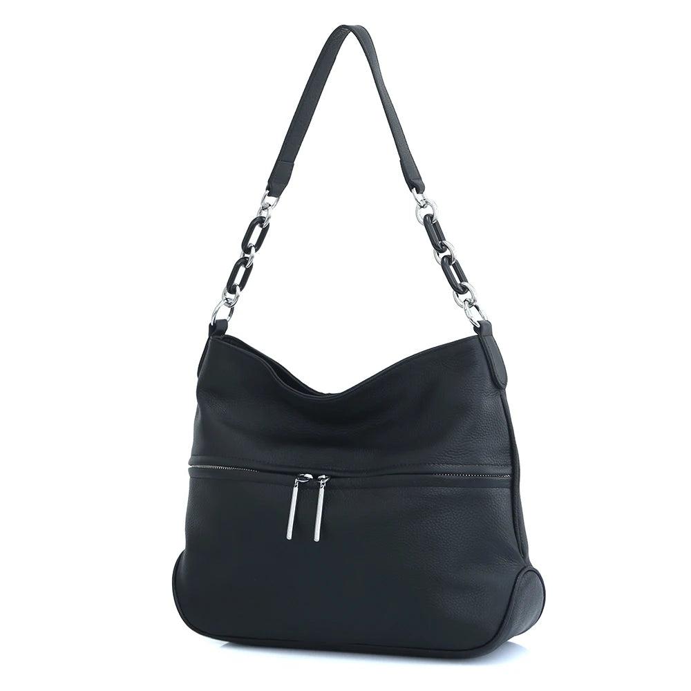 Women's shoulder bag made of genuine leather