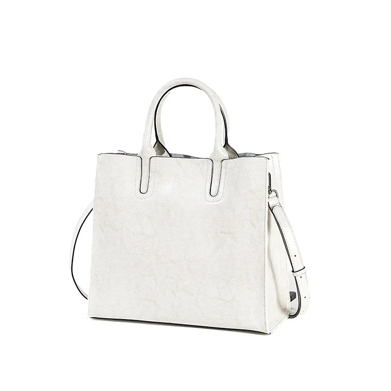 Shoulder Bag Large Capacity Leather Shopper Handbag New Oil Wax Retro Satchels Crossbody