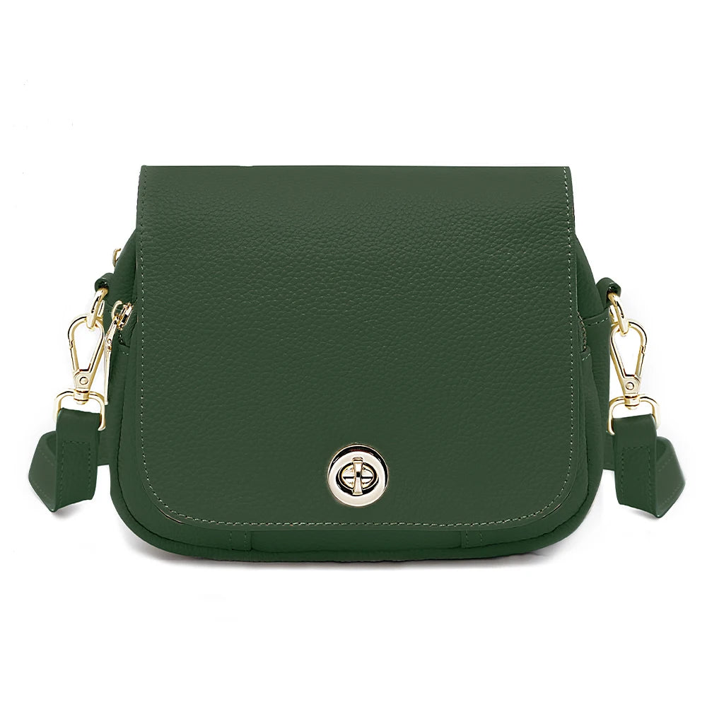 Women Soft Leather Elegant Small Handbags Roomy Crossbody Bag High Quality Vintage Hardware