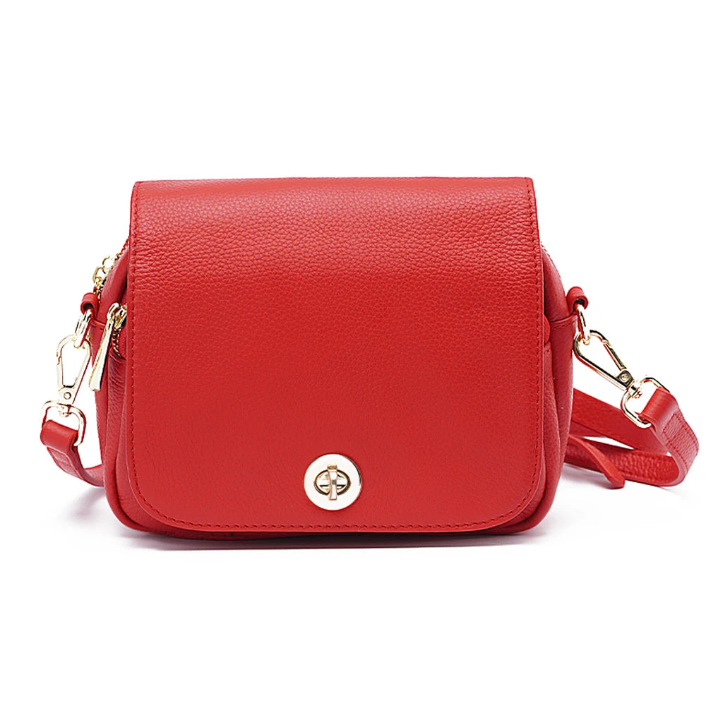 Women Soft Leather Elegant Small Handbags Roomy Crossbody Bag High Quality Vintage Hardware