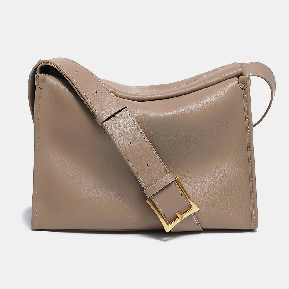Women Crossbody Messenger Bag Genuine Leather Large Capacity Luxury Designer Vintage