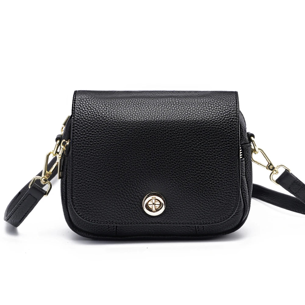 Women Soft Leather Elegant Small Handbags Roomy Crossbody Bag High Quality Vintage Hardware