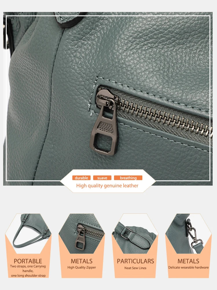 Fashion Women Shoulder Bag 100% Genuine Leather Handbag Hobo Bag Charm Ladies