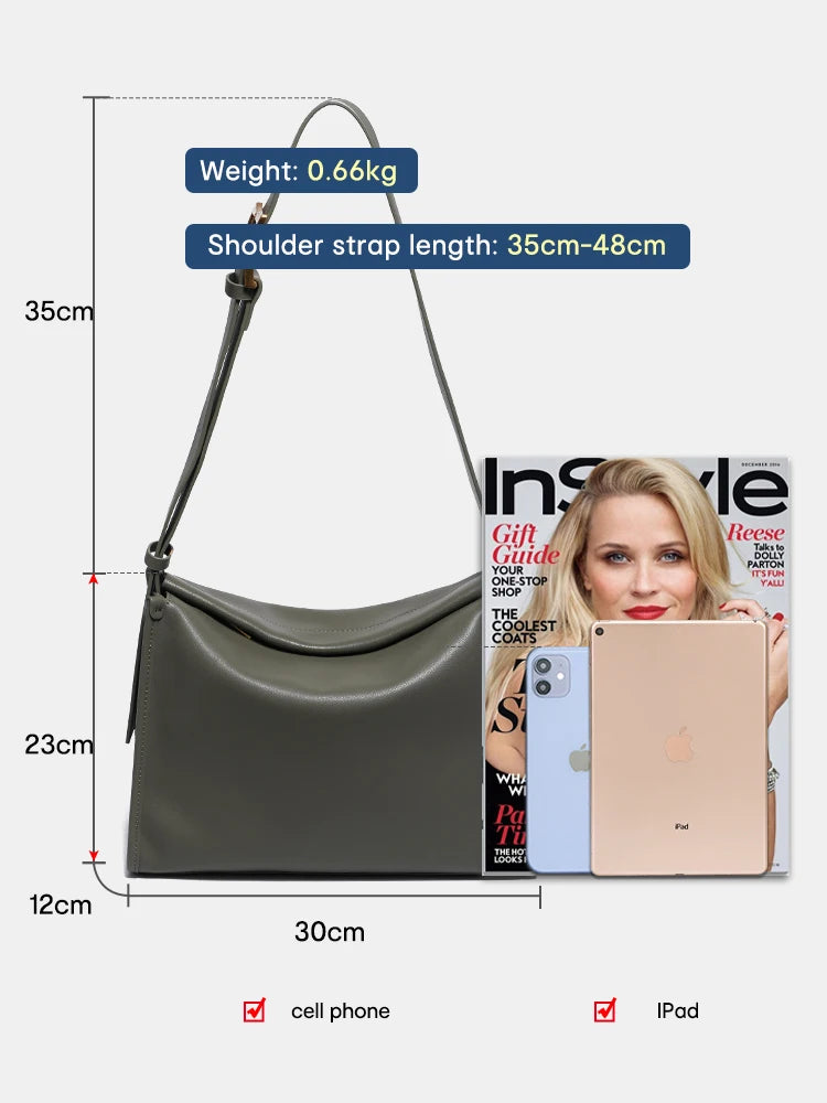 Women Crossbody Messenger Bag Genuine Leather Large Capacity Luxury Designer Vintage