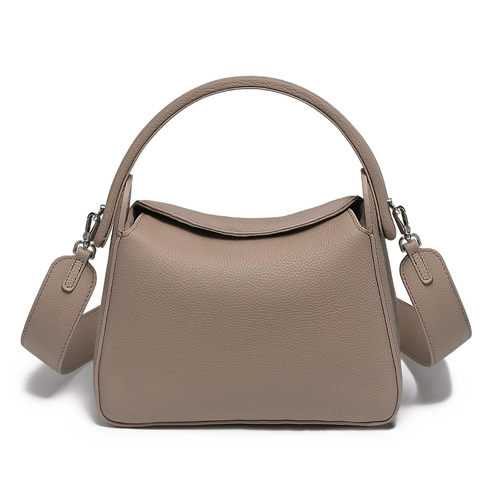 New Women's Simple Luxury Brand Solid Color Pillow Bag Designer Leather Handbag Crossbody Top-handle