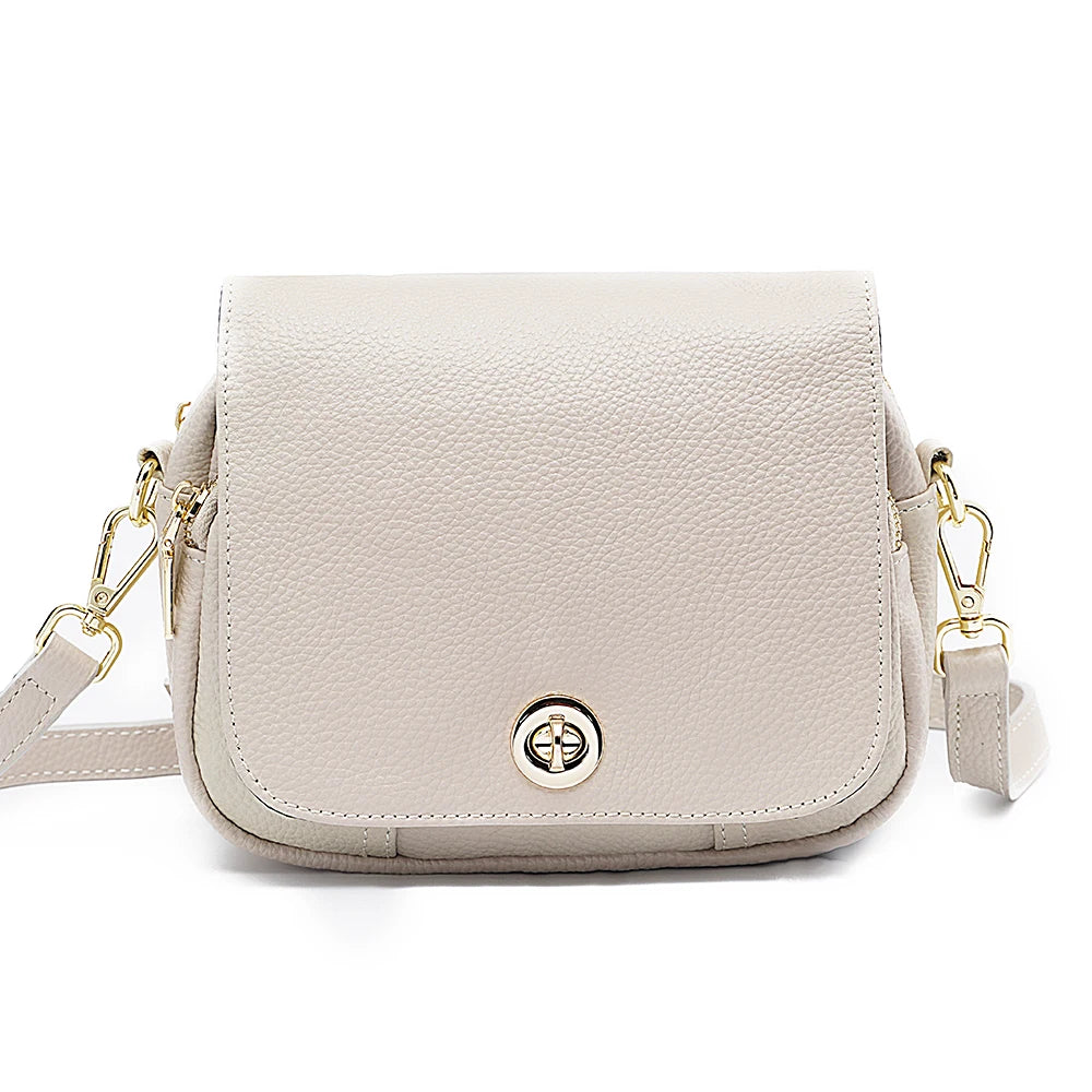 Women Soft Leather Elegant Small Handbags Roomy Crossbody Bag High Quality Vintage Hardware