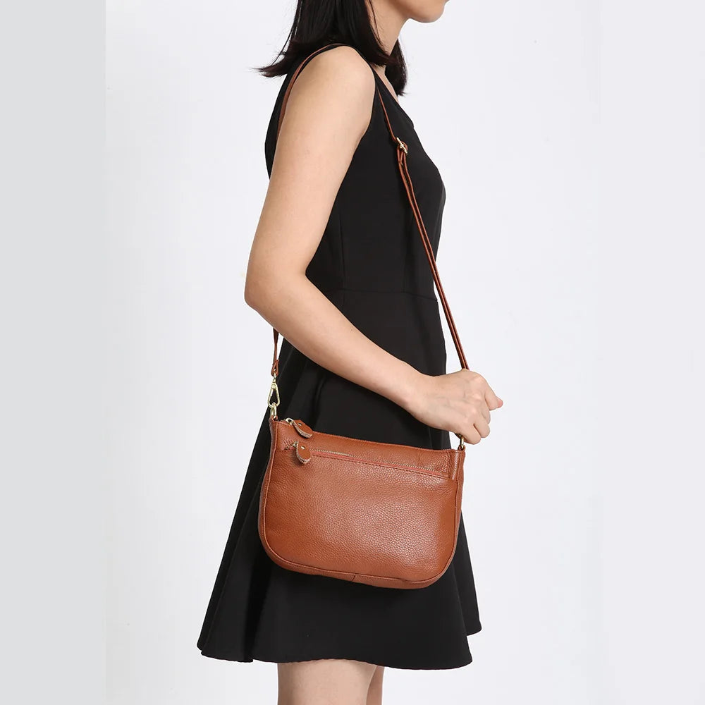 Fashion Women Crossbody Bag 100% Genuine Leather  Handbag Small Flap Bags
