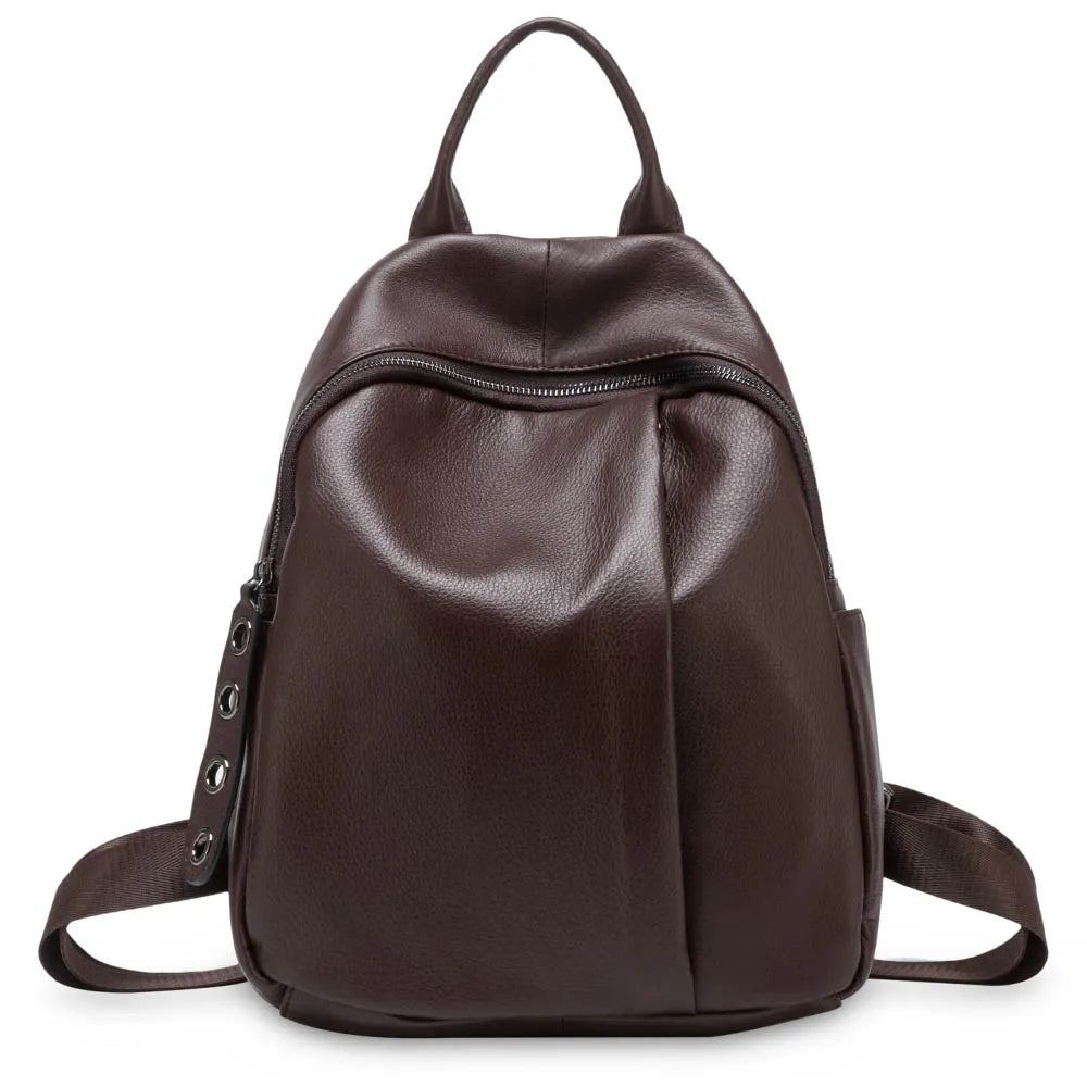 Anti-theft Design Women Backpack 100% Genuine Leather Classic