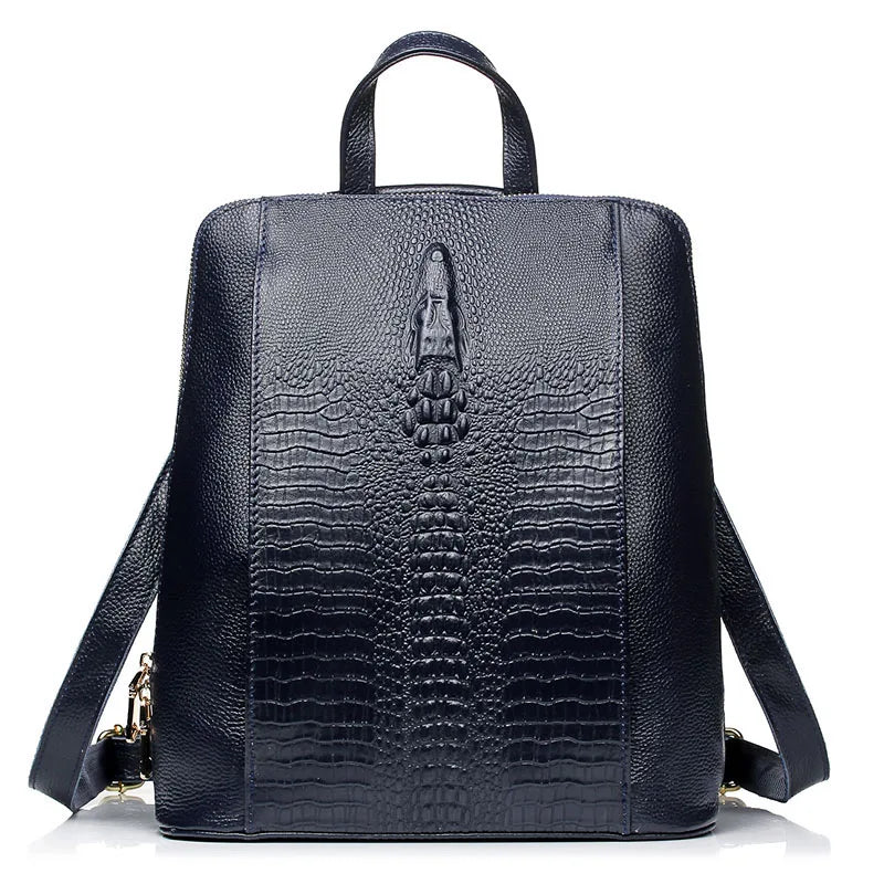 Women's Crocodile Leather Backpack 100% Genuine Natural