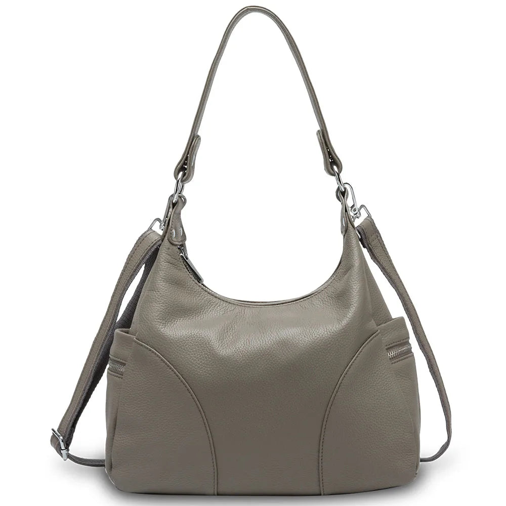 100% Genuine Leather Fashion Women Shoulder Bags High Quality Hobos Elegant Lady