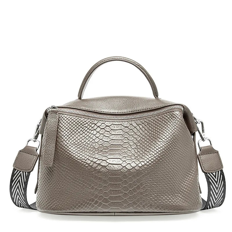 Crocodile Pattern Women Tote Handbag Made Of Genuine Leather Daily Casual Crossbody Shoulder