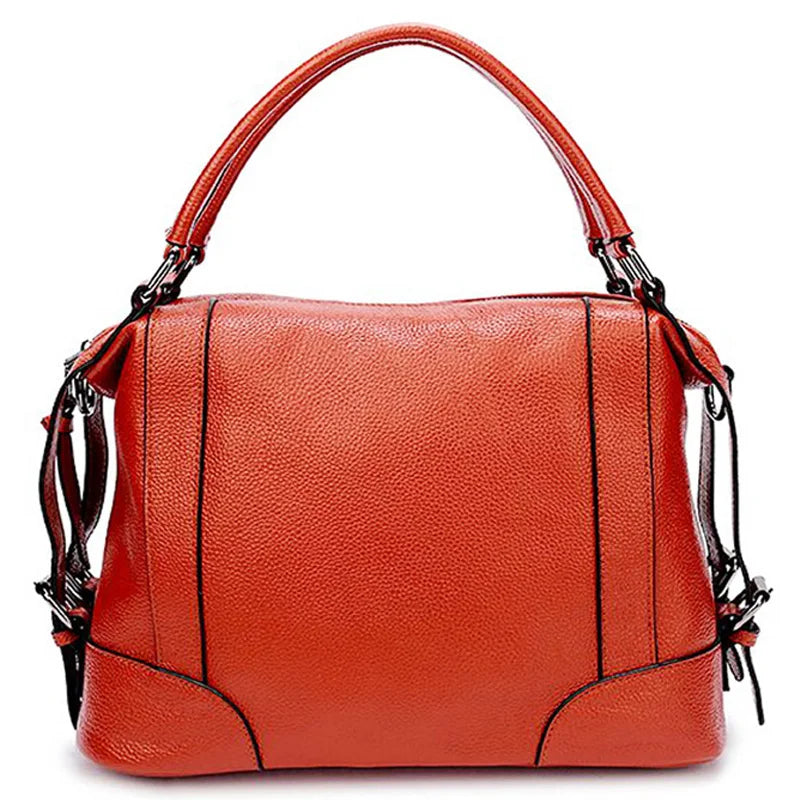 Luxury Design Female Handbag Soft Genuine Leather Women Top-handle Bag Large Capacity