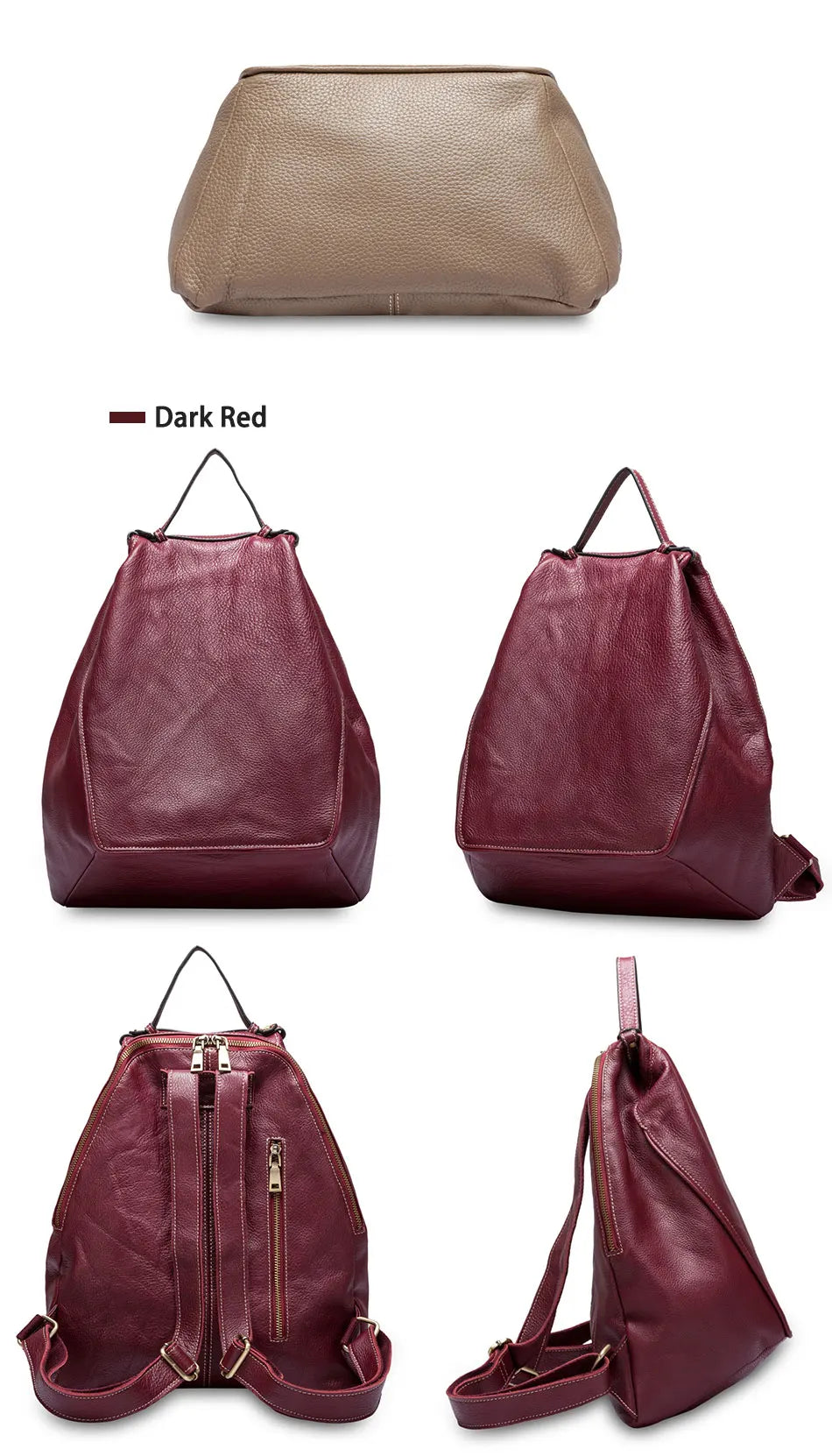 Women Stylish Classic Backpack  Genuine Leather Knapsack Satchel Purse