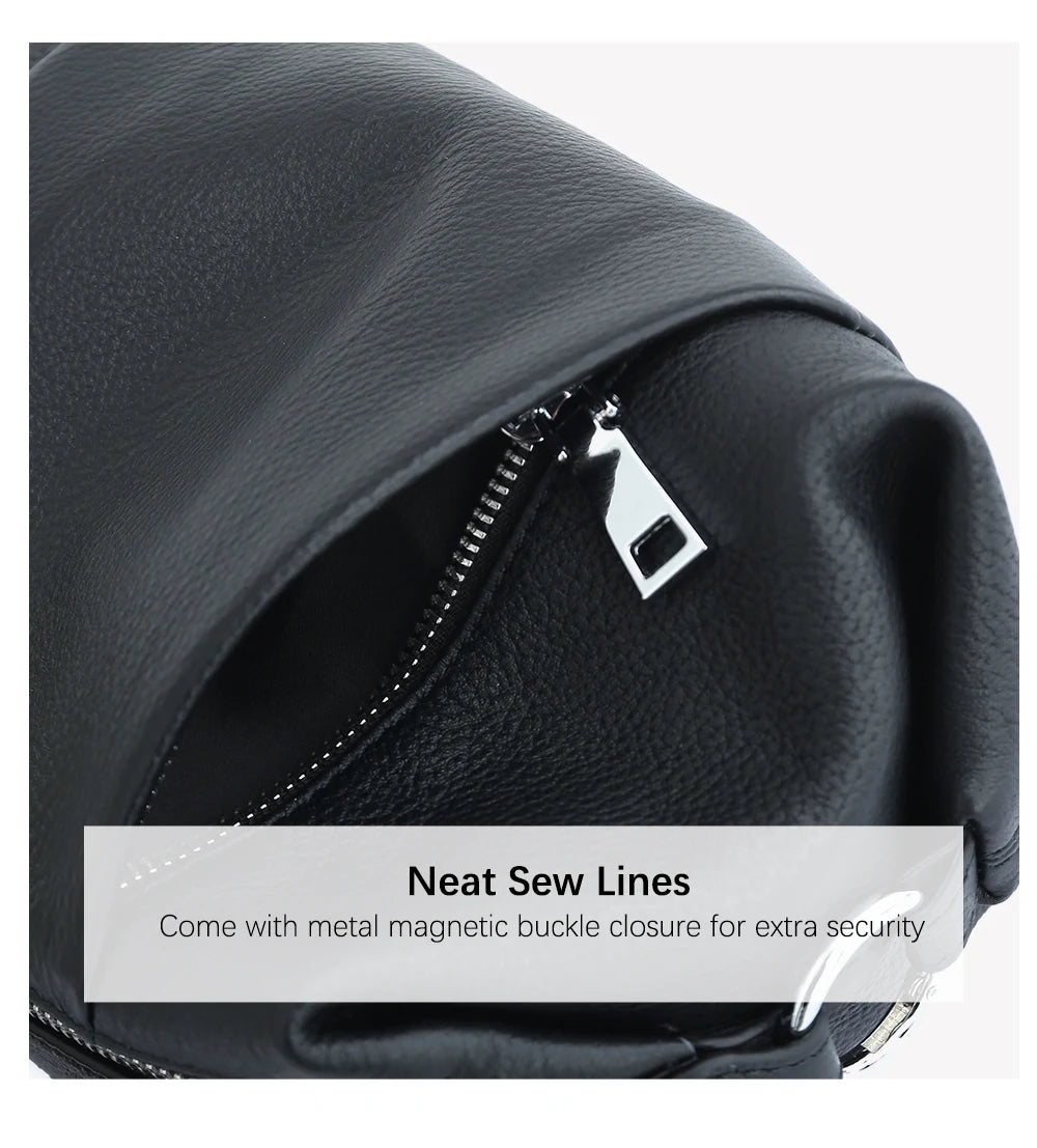 Genuine Leather Casual Multiple Pockets Crossbody Bag Female Handbag