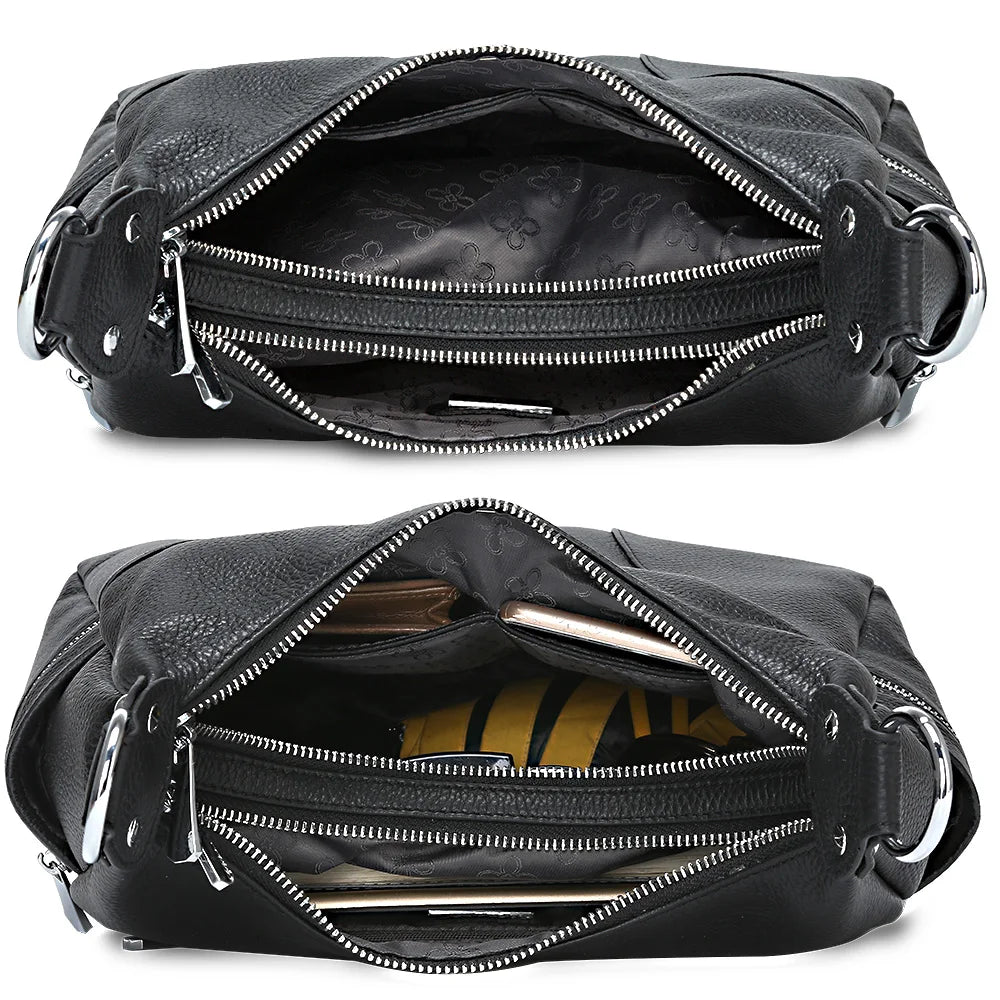 100% Genuine Leather Fashion Women Shoulder Bags High Quality Hobos Elegant Lady