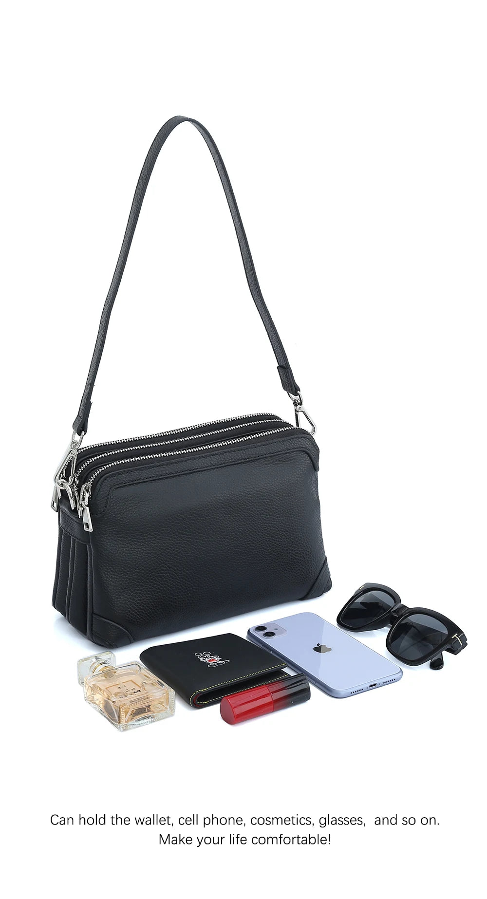 Genuine Leather Winter Women's Shoulder Bag Simple Small Vintage Handbag Commuter