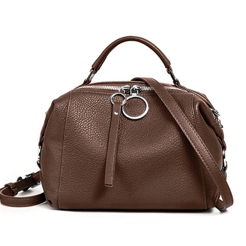 Women's Handbag Genuine Leather Cowhide Cross Body Bags Ladies Shoulder Top Handle Satchel