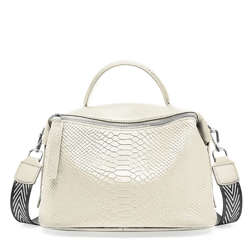 Crocodile Pattern Women Tote Handbag Made Of Genuine Leather Daily Casual Crossbody Shoulder