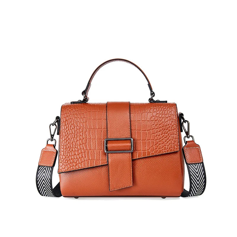 New Genuine Leather Tote Bag For Women Spring Classic Vintage Shoulder Handbag