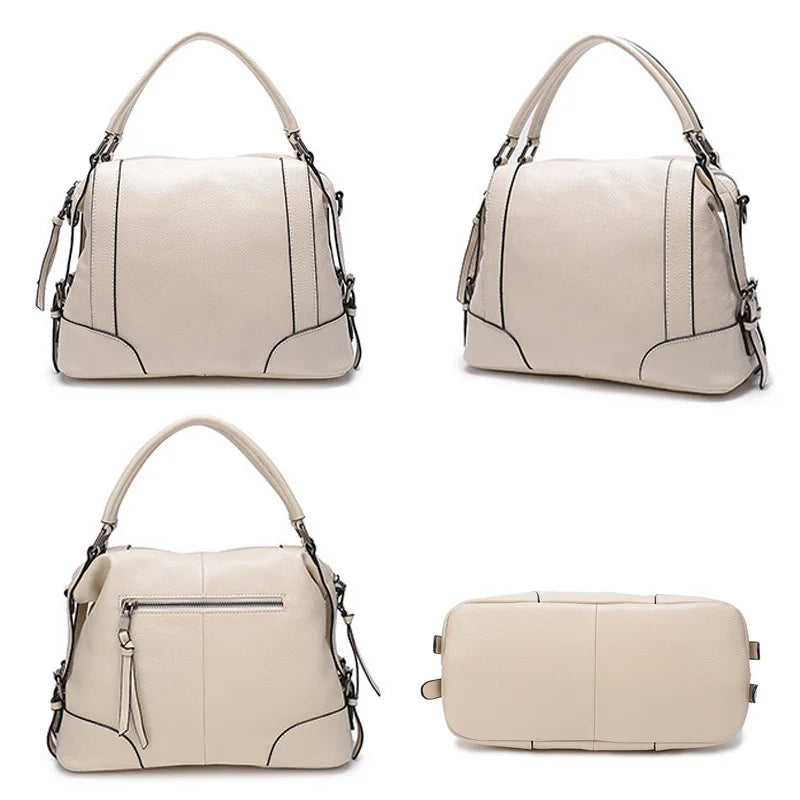 Luxury Design Female Handbag Soft Genuine Leather Women Top-handle Bag Large Capacity