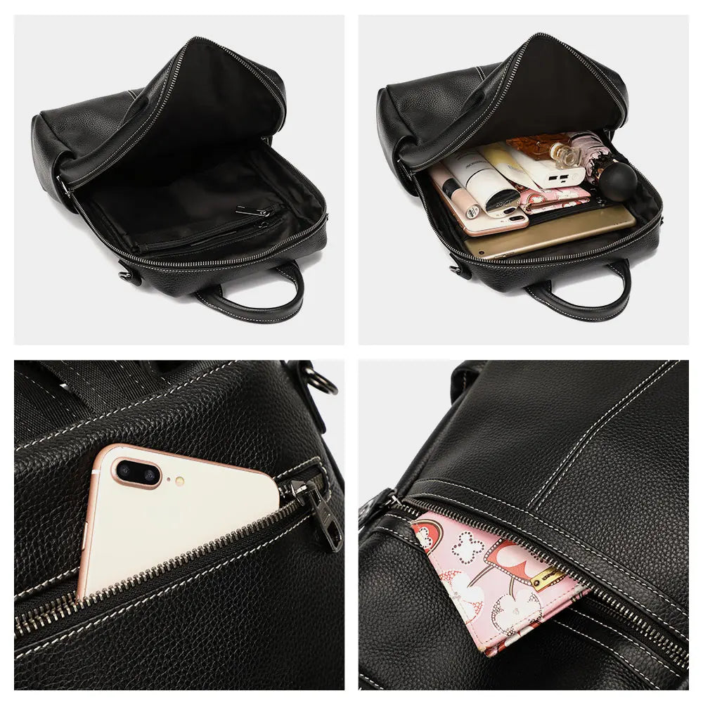 100% Genuine Leather Backpack For Women's High Quality