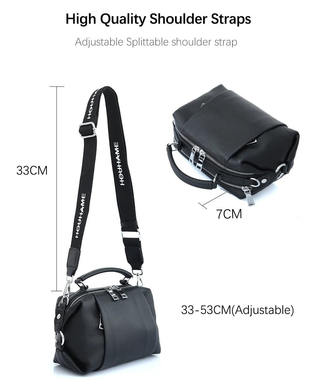 Genuine Leather Casual Multiple Pockets Crossbody Bag Female Handbag