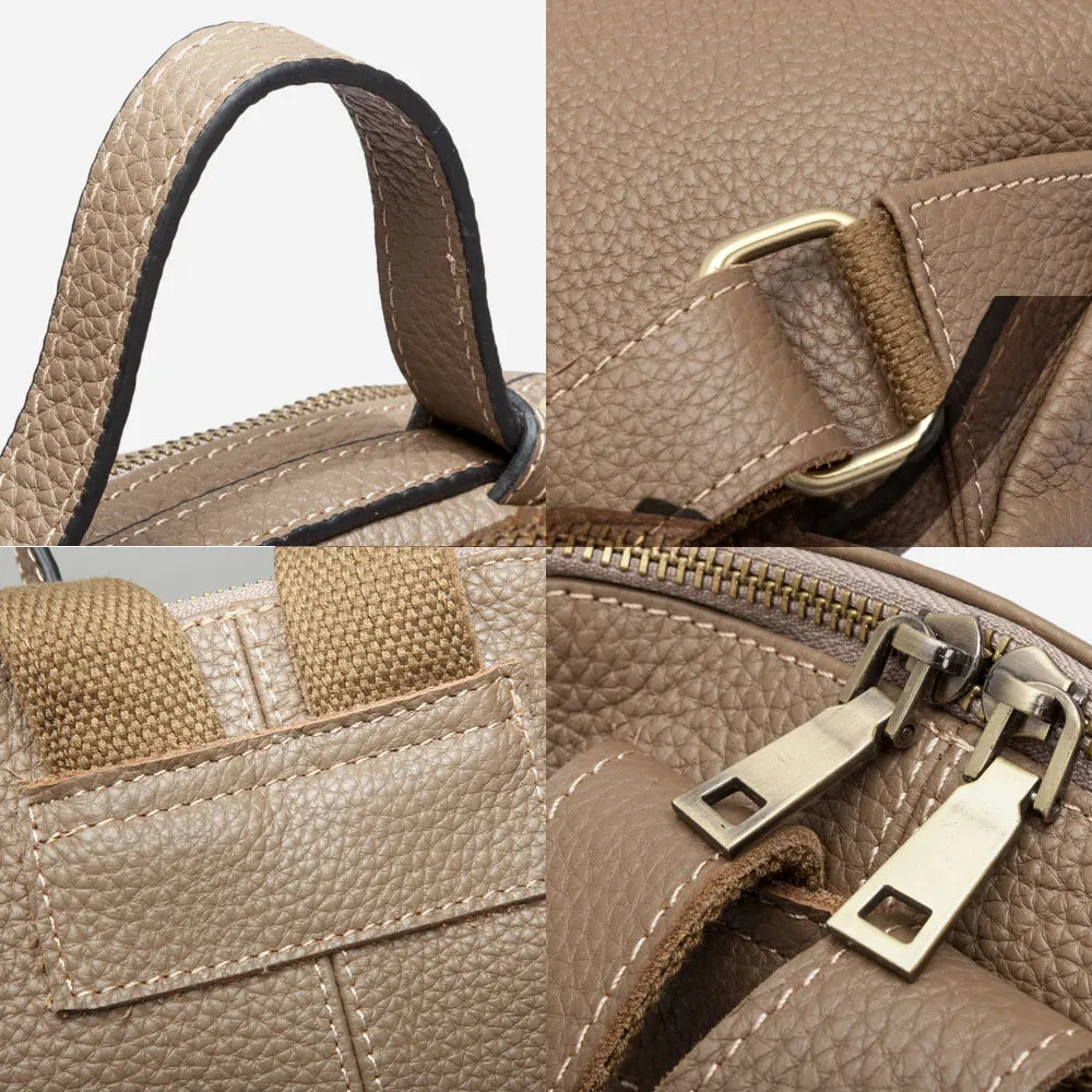 Women Stylish Classic Backpack  Genuine Leather Knapsack Satchel Purse