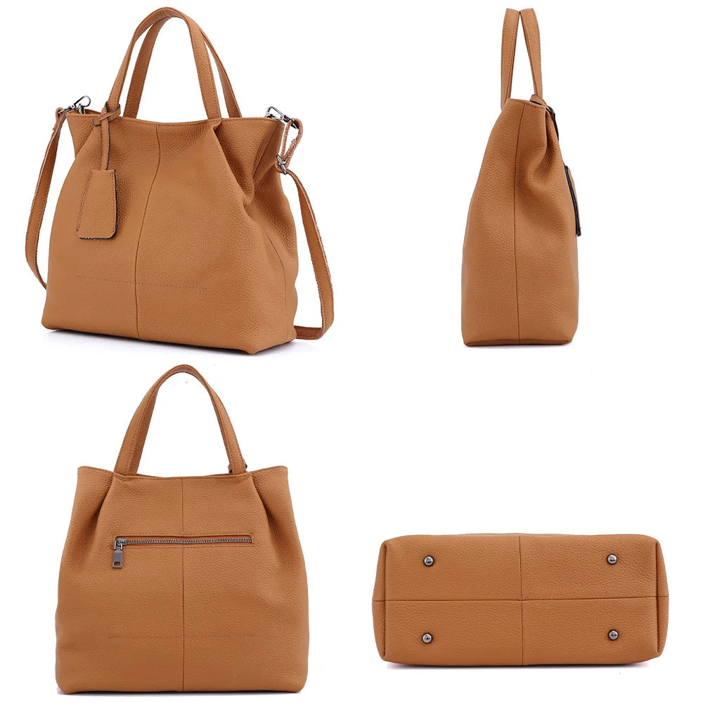 Soft Genuine Leather Handbag Women's Shoulder Bag Fashion Casual Design Shopper Crossbody
