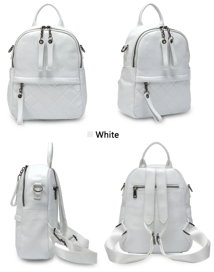 100% Genuine Leather Fashion Women Backpack Knapsack Casual