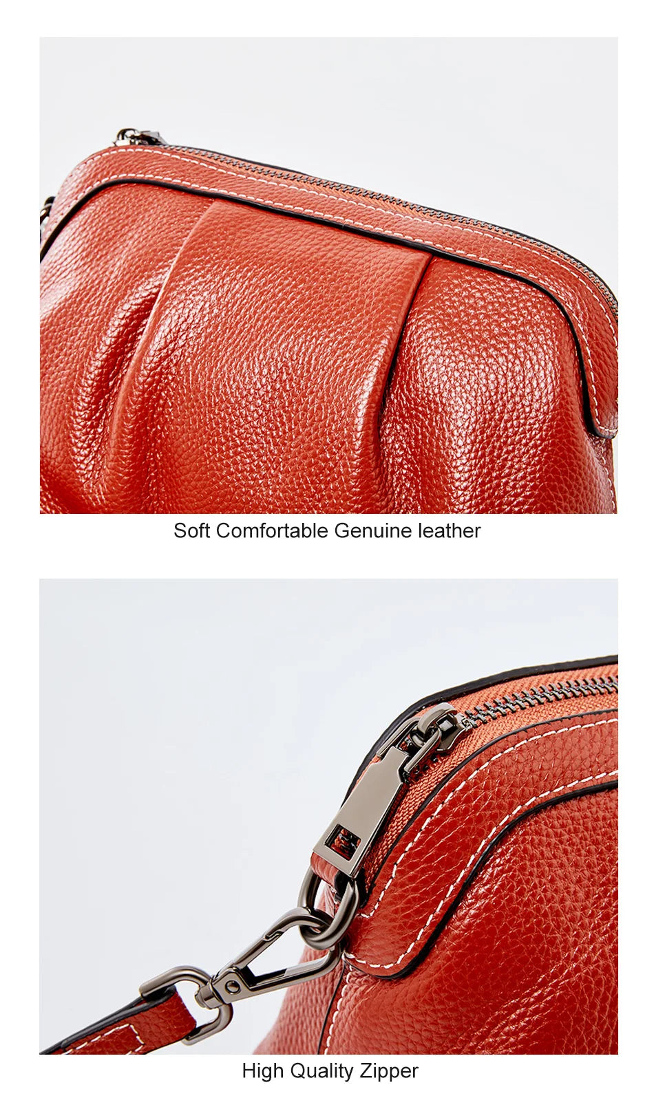 New Model Women Messenger Bag 100% Genuine Leather High Quality Small Hobos