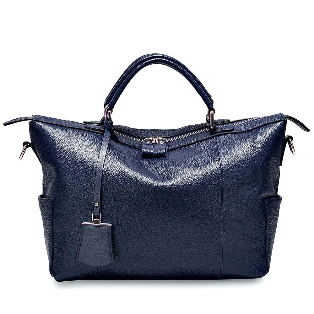 Women Casual Tote 100% Genuine Leather Large Capacity Handbag Simple Lady Crossbody