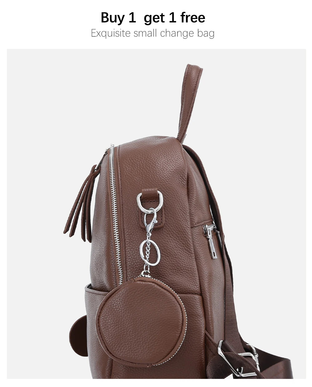 Soft Cowhide Leather Backpack  New Classic Fashion Design Rucksack Simple Casual