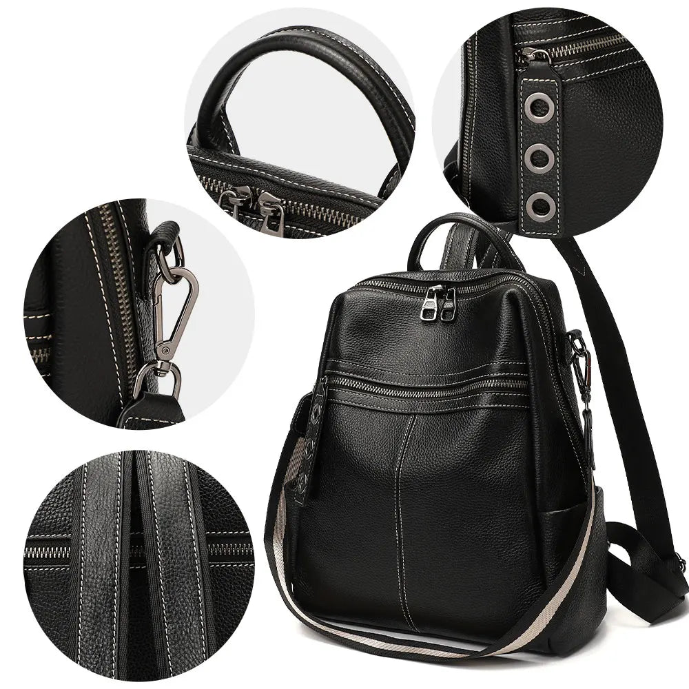 100% Genuine Leather Backpack For Women's High Quality