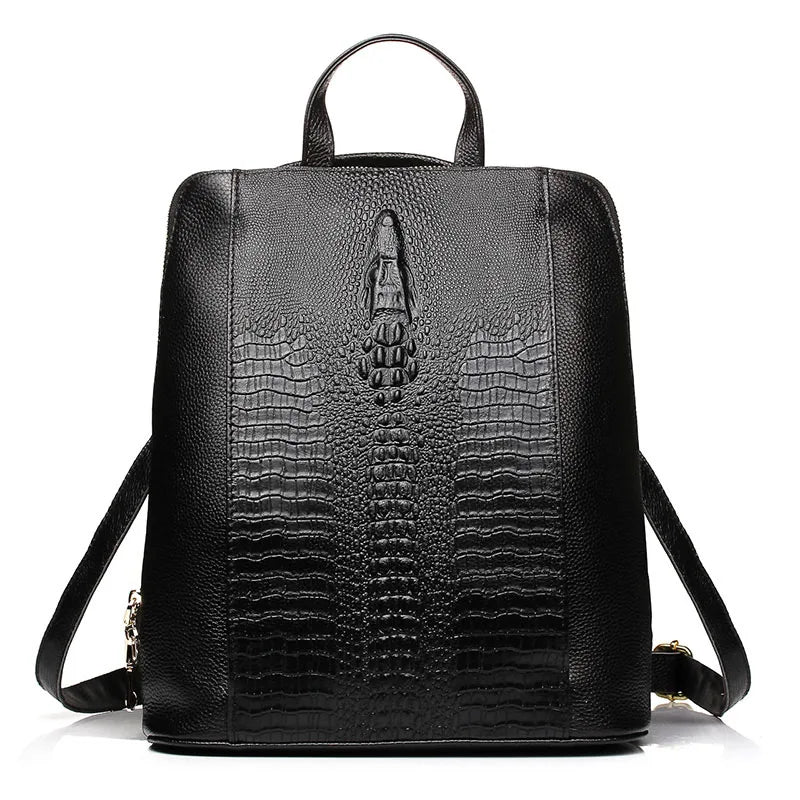 Women's Crocodile Leather Backpack 100% Genuine Natural
