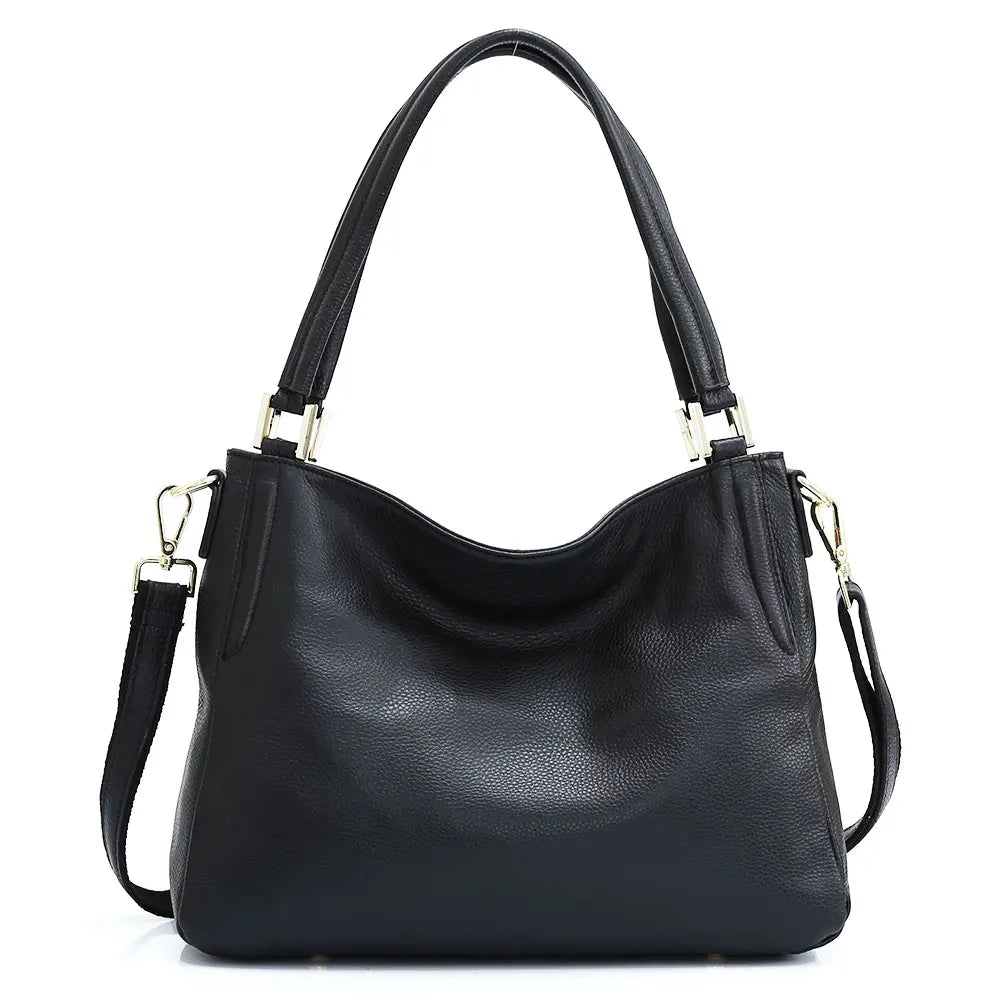 Genuine Leather Handbag Female Classic Simple Casual Tote Bag Retro High Quality