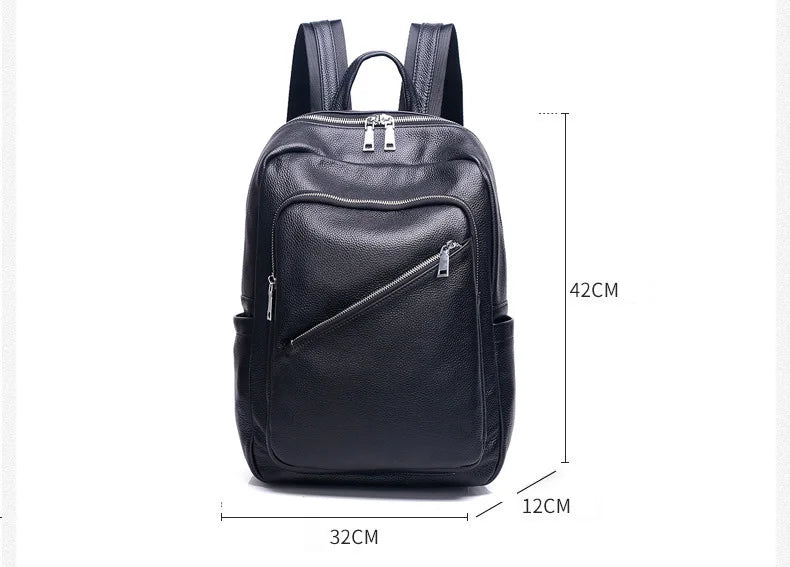 Women's Genuine Leather Backpack Travel  Big Capacity