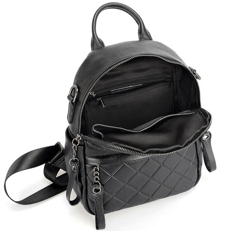 100% Genuine Leather Fashion Women Backpack Knapsack Casual