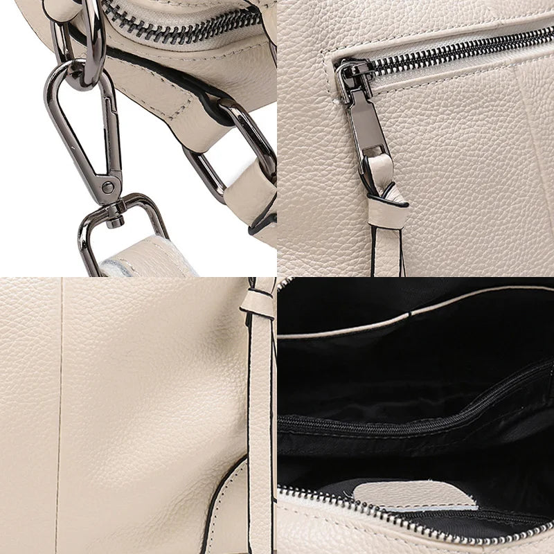 Luxury Design Female Handbag Soft Genuine Leather Women Top-handle Bag Large Capacity