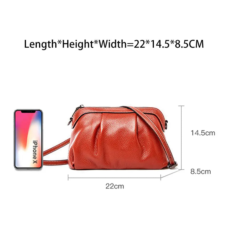 New Model Women Messenger Bag 100% Genuine Leather High Quality Small Hobos