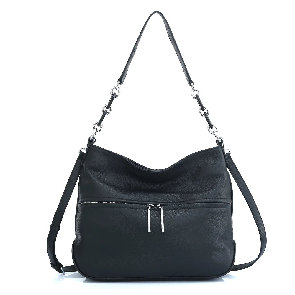 Women's shoulder bag made of genuine leather