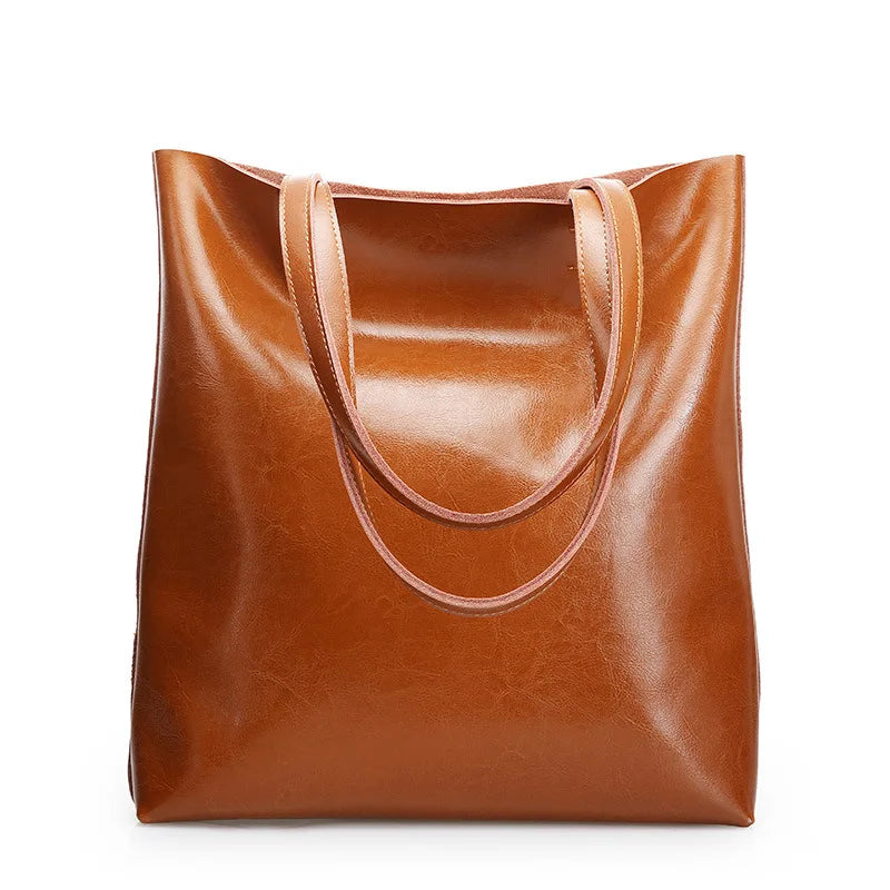 100% Genuine Leather Vintage Women Shoulder Bag High Quality