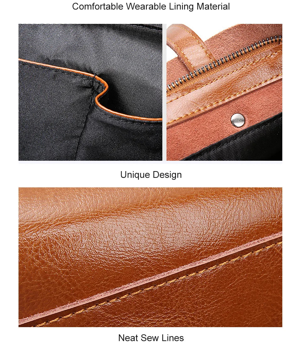 100% Genuine Leather Vintage Women Shoulder Bag High Quality