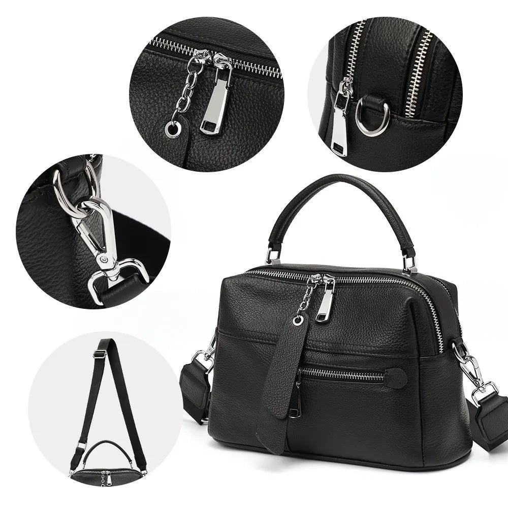 Genuine Leather Handbag Female High Quality Box Bag Classic Fashion Vintage