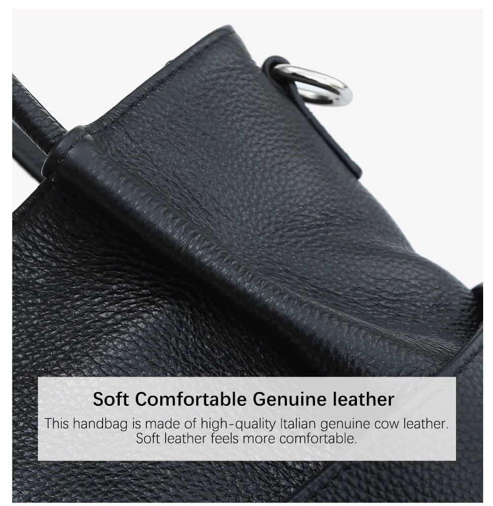 Genuine Leather New Simple Bucket Shoulder Bag Large Capacity Shopper Women Luxury